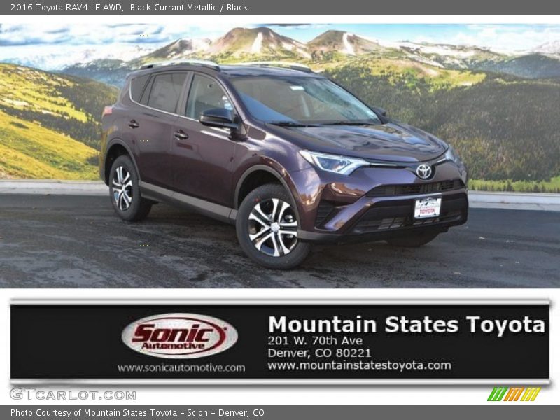 Black Currant Metallic / Black 2016 Toyota RAV4 LE AWD