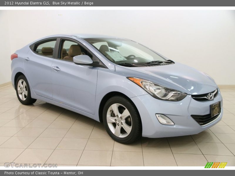 Blue Sky Metallic / Beige 2012 Hyundai Elantra GLS