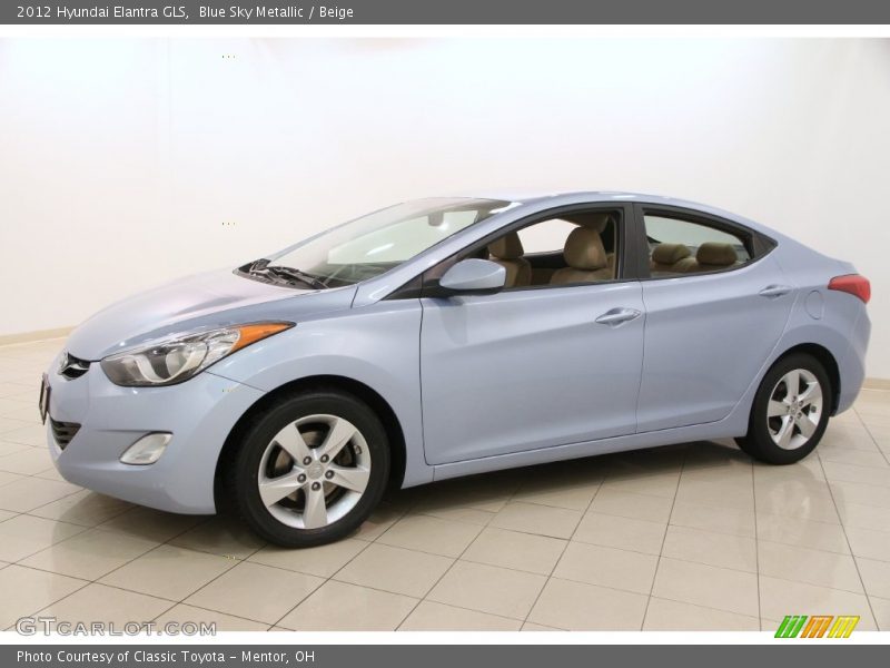 Blue Sky Metallic / Beige 2012 Hyundai Elantra GLS