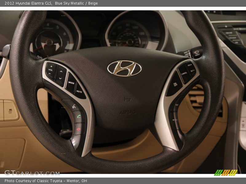 Blue Sky Metallic / Beige 2012 Hyundai Elantra GLS