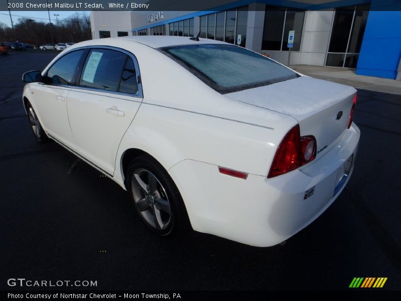 White / Ebony 2008 Chevrolet Malibu LT Sedan