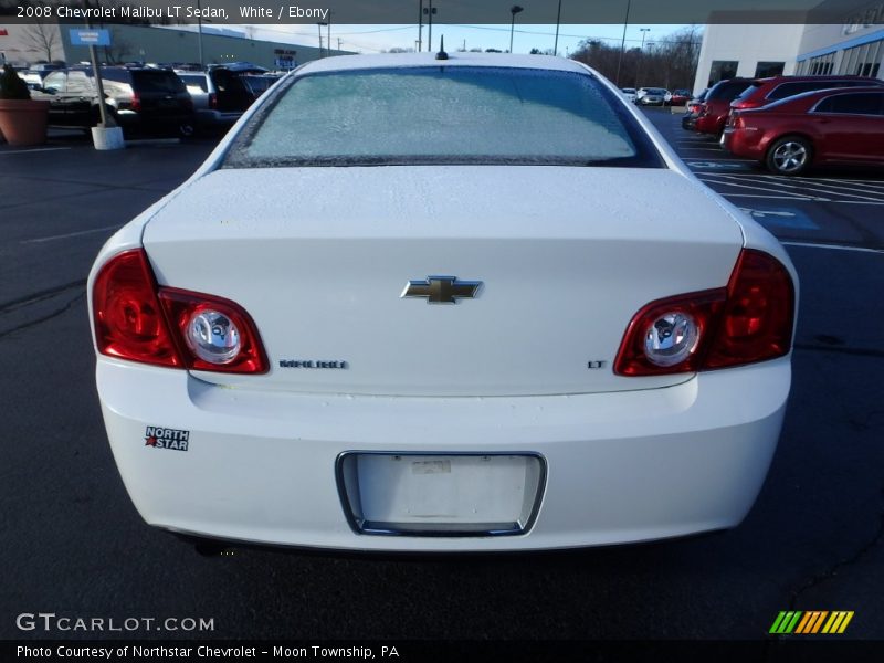 White / Ebony 2008 Chevrolet Malibu LT Sedan