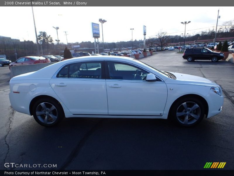 White / Ebony 2008 Chevrolet Malibu LT Sedan