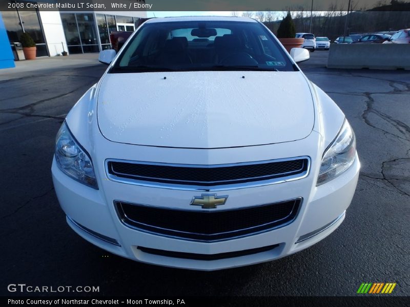 White / Ebony 2008 Chevrolet Malibu LT Sedan