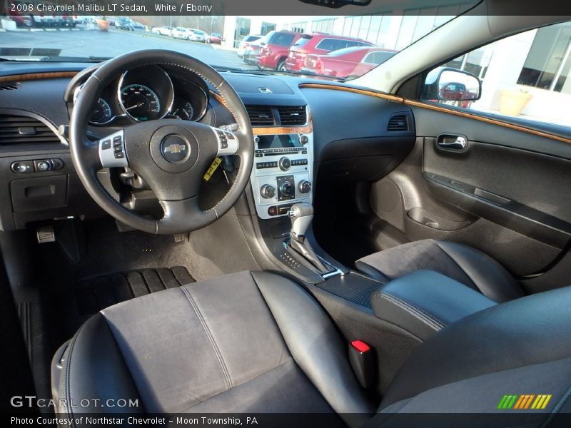 White / Ebony 2008 Chevrolet Malibu LT Sedan