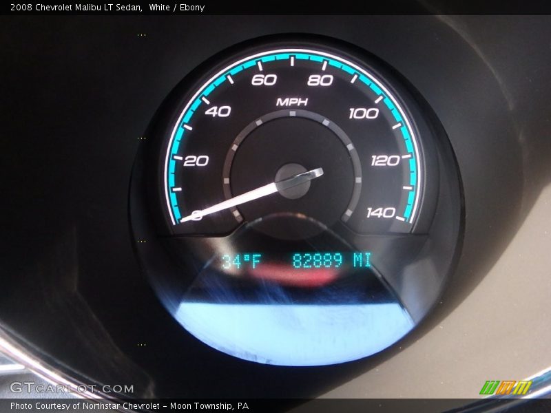 White / Ebony 2008 Chevrolet Malibu LT Sedan