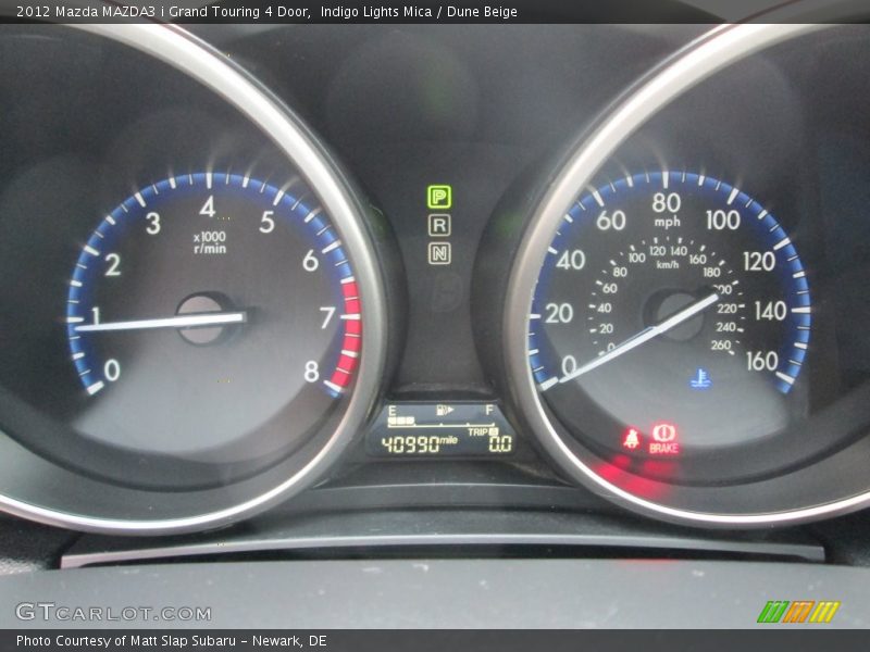 Indigo Lights Mica / Dune Beige 2012 Mazda MAZDA3 i Grand Touring 4 Door
