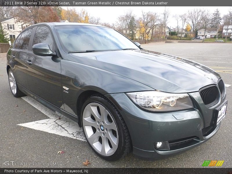 Tasman Green Metallic / Chestnut Brown Dakota Leather 2011 BMW 3 Series 328i xDrive Sedan