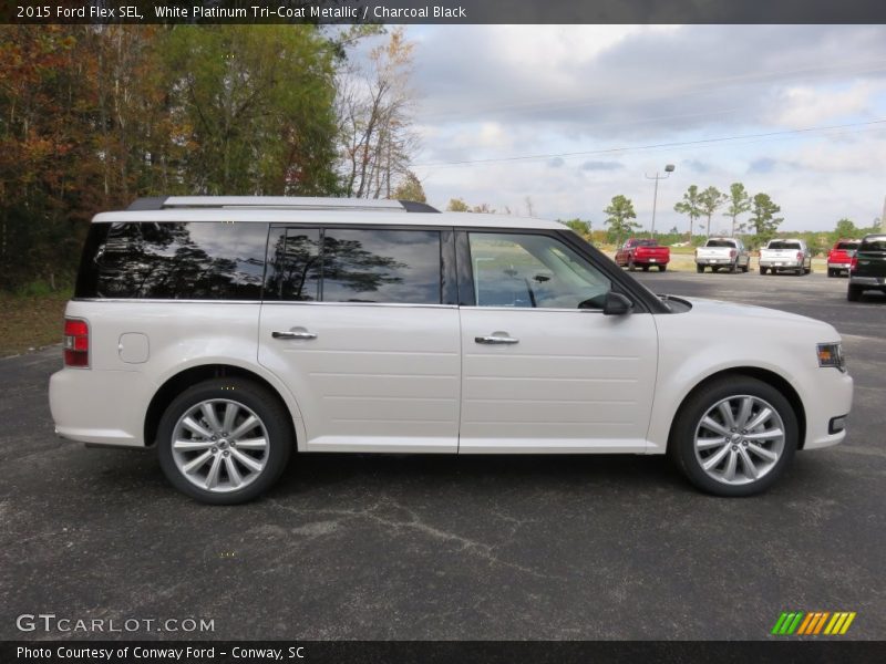 White Platinum Tri-Coat Metallic / Charcoal Black 2015 Ford Flex SEL
