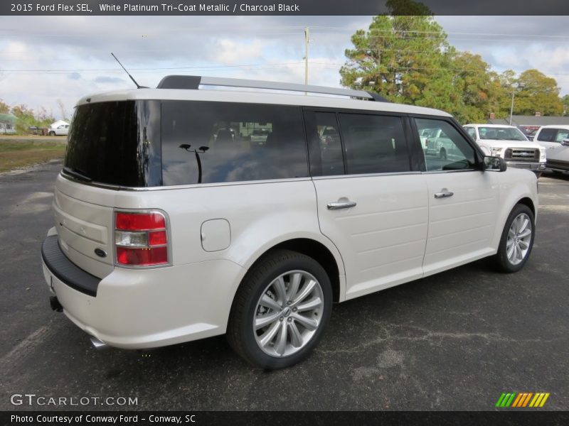 White Platinum Tri-Coat Metallic / Charcoal Black 2015 Ford Flex SEL