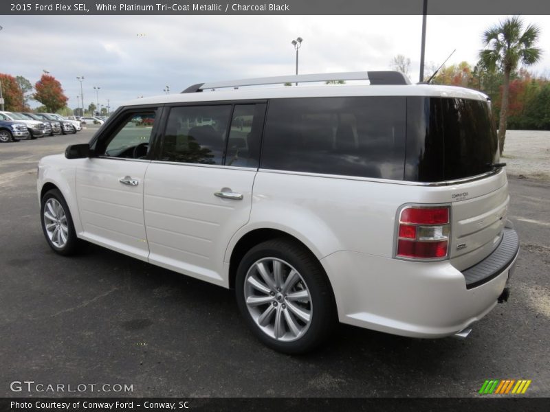 White Platinum Tri-Coat Metallic / Charcoal Black 2015 Ford Flex SEL