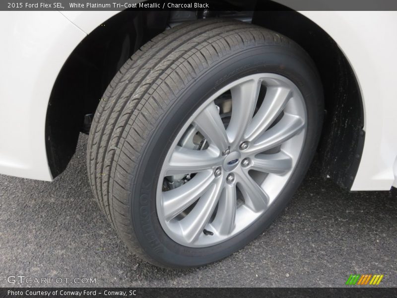 White Platinum Tri-Coat Metallic / Charcoal Black 2015 Ford Flex SEL