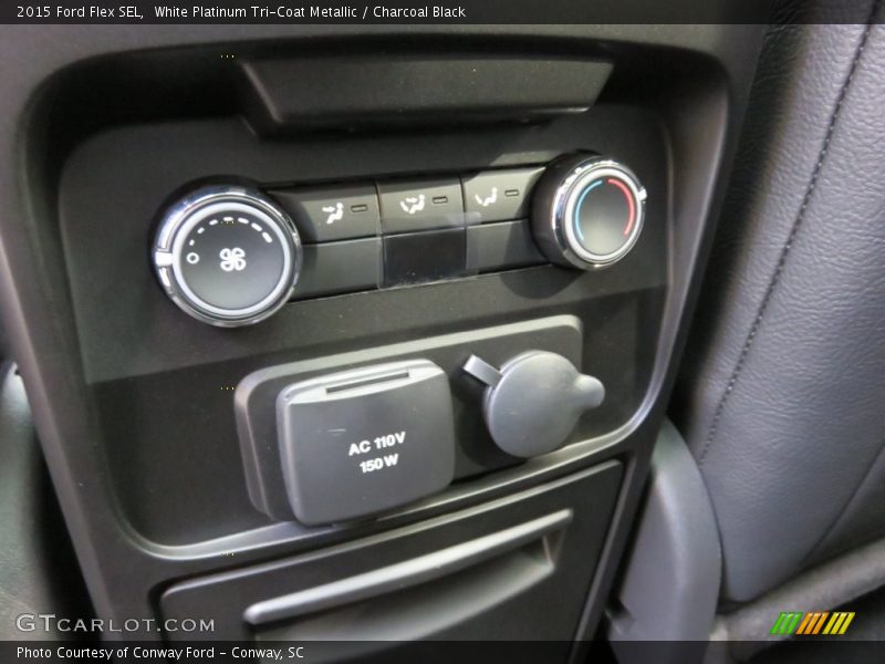 White Platinum Tri-Coat Metallic / Charcoal Black 2015 Ford Flex SEL