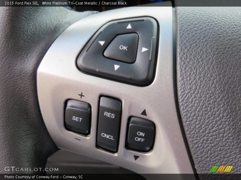 White Platinum Tri-Coat Metallic / Charcoal Black 2015 Ford Flex SEL