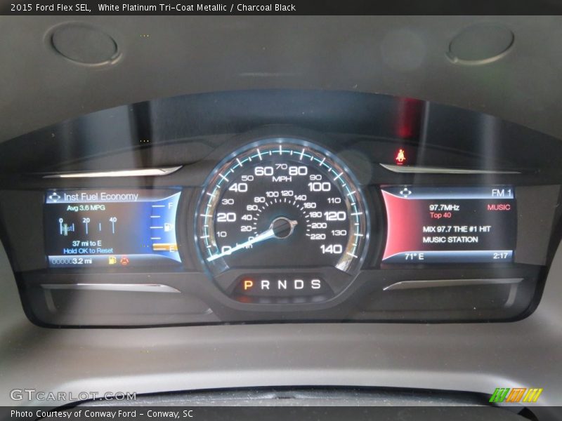 White Platinum Tri-Coat Metallic / Charcoal Black 2015 Ford Flex SEL