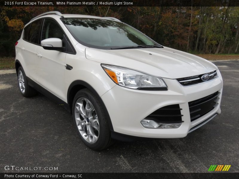 White Platinum Metallic / Medium Light Stone 2016 Ford Escape Titanium