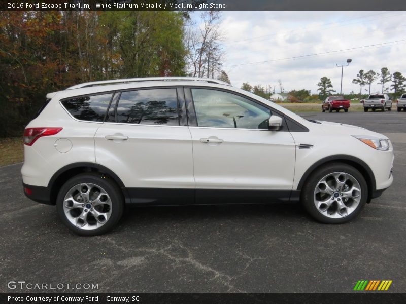 White Platinum Metallic / Medium Light Stone 2016 Ford Escape Titanium