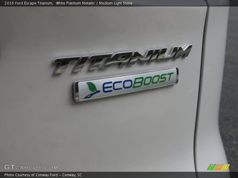 White Platinum Metallic / Medium Light Stone 2016 Ford Escape Titanium