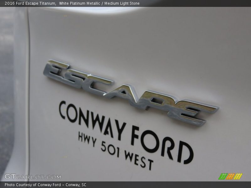 White Platinum Metallic / Medium Light Stone 2016 Ford Escape Titanium