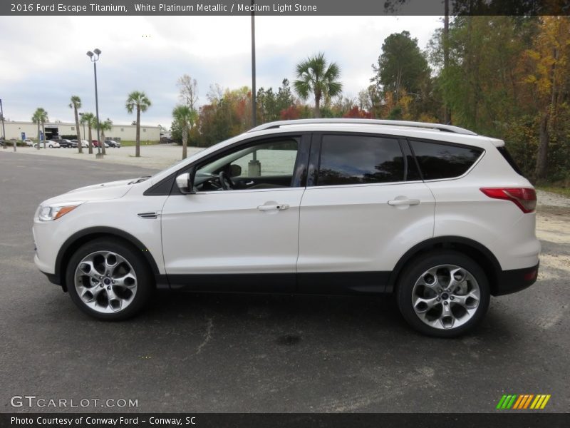 White Platinum Metallic / Medium Light Stone 2016 Ford Escape Titanium