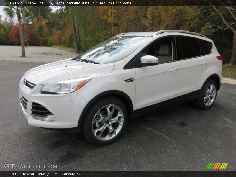 White Platinum Metallic / Medium Light Stone 2016 Ford Escape Titanium
