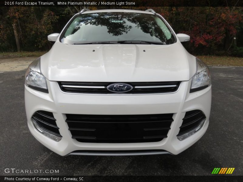 White Platinum Metallic / Medium Light Stone 2016 Ford Escape Titanium