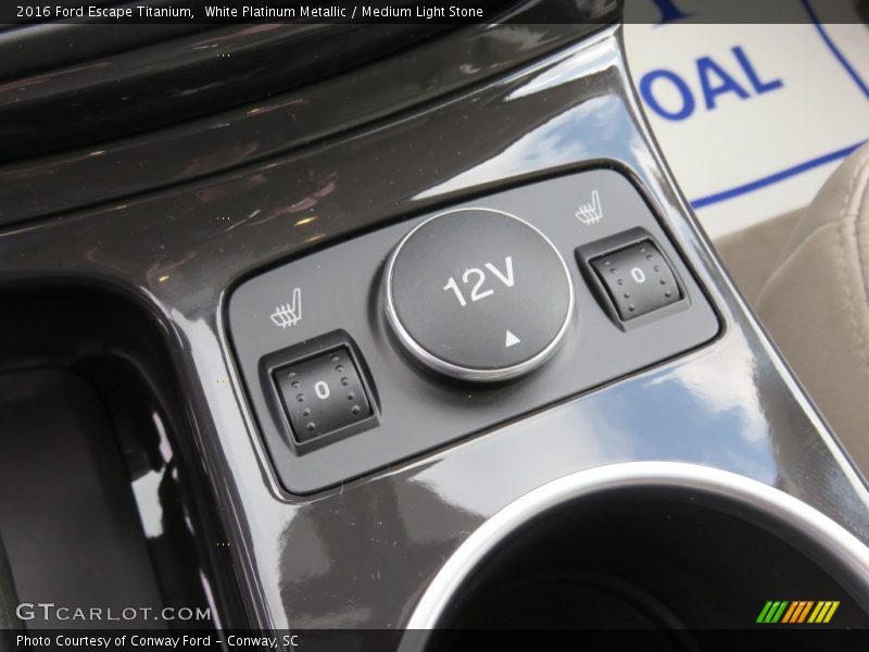 White Platinum Metallic / Medium Light Stone 2016 Ford Escape Titanium