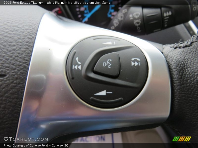 White Platinum Metallic / Medium Light Stone 2016 Ford Escape Titanium