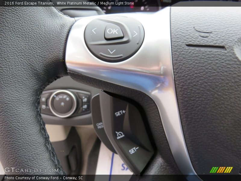 White Platinum Metallic / Medium Light Stone 2016 Ford Escape Titanium