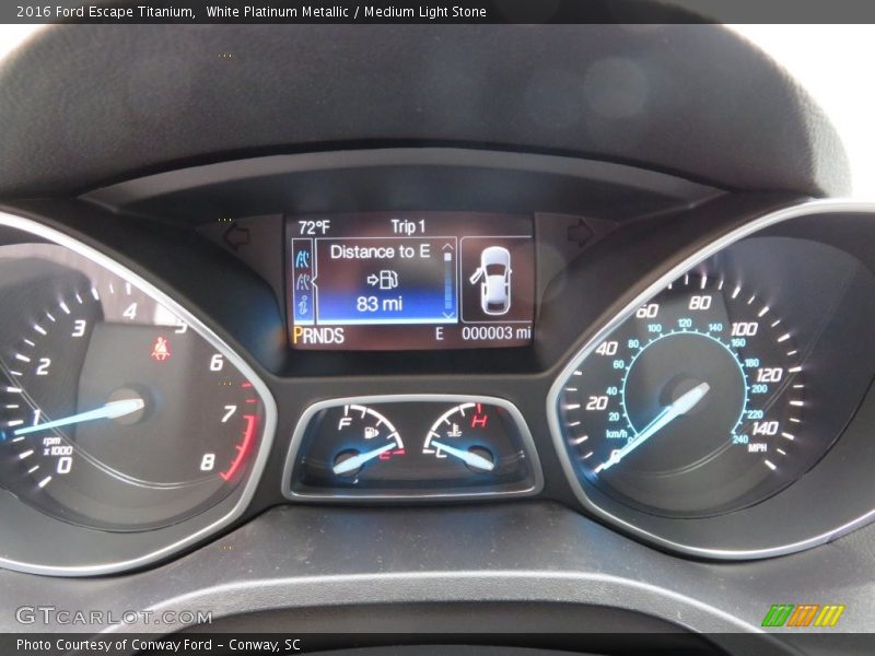 White Platinum Metallic / Medium Light Stone 2016 Ford Escape Titanium