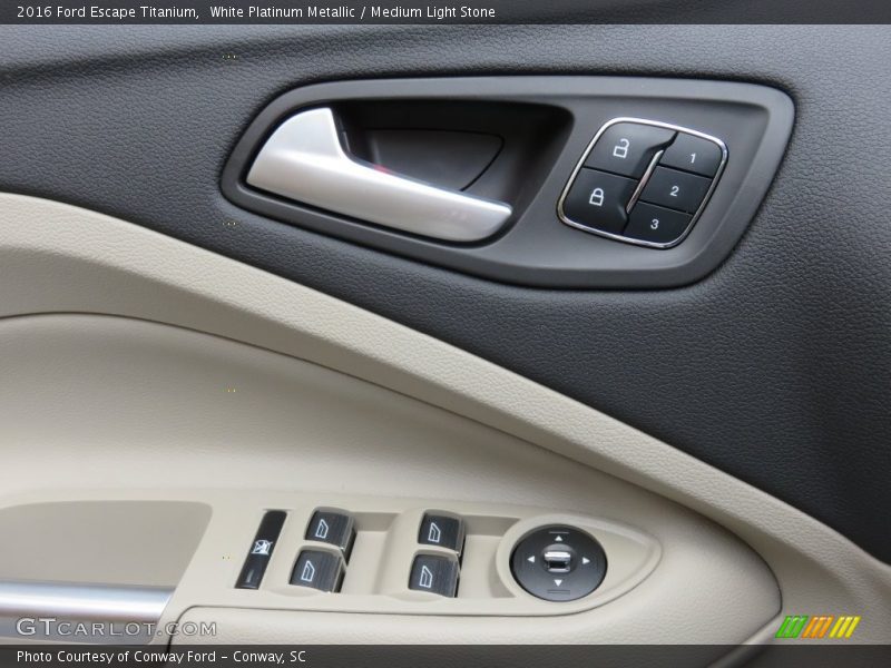 White Platinum Metallic / Medium Light Stone 2016 Ford Escape Titanium