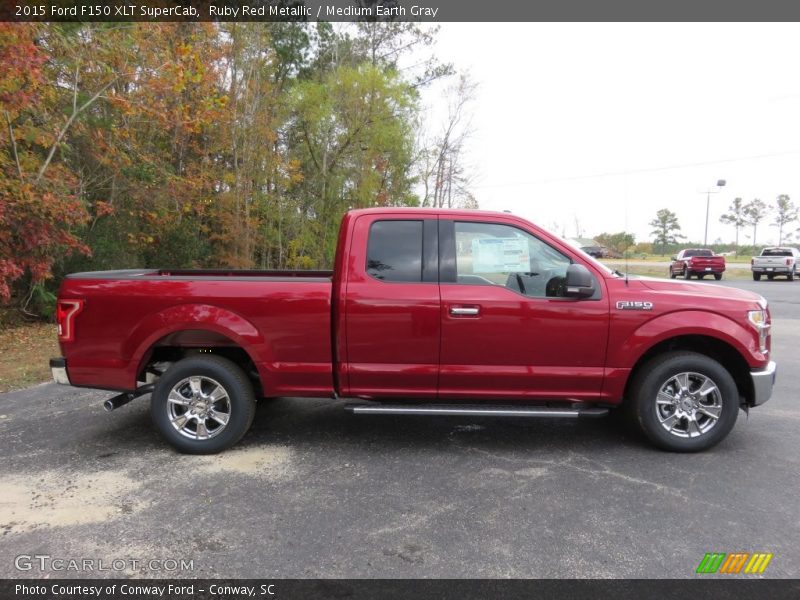 Ruby Red Metallic / Medium Earth Gray 2015 Ford F150 XLT SuperCab