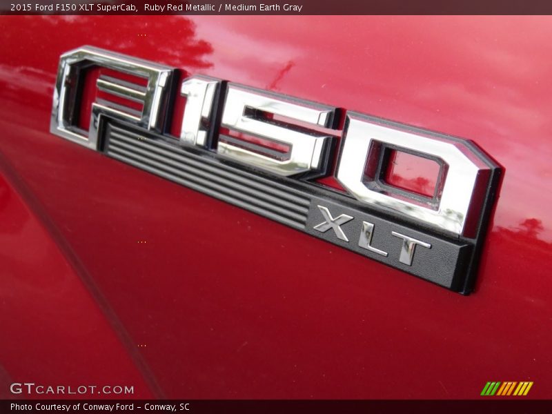 Ruby Red Metallic / Medium Earth Gray 2015 Ford F150 XLT SuperCab