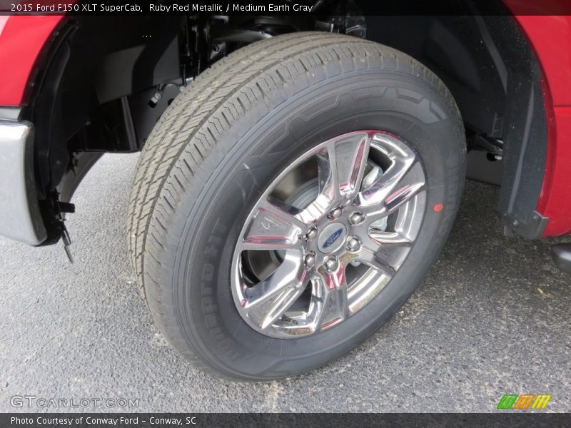 Ruby Red Metallic / Medium Earth Gray 2015 Ford F150 XLT SuperCab