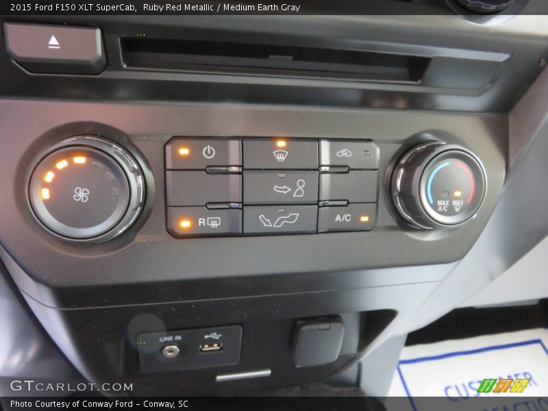 Ruby Red Metallic / Medium Earth Gray 2015 Ford F150 XLT SuperCab