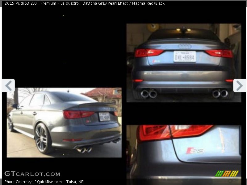 Daytona Gray Pearl Effect / Magma Red/Black 2015 Audi S3 2.0T Premium Plus quattro