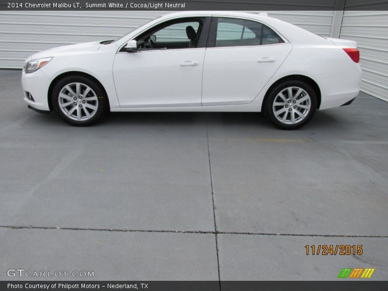 Summit White / Cocoa/Light Neutral 2014 Chevrolet Malibu LT