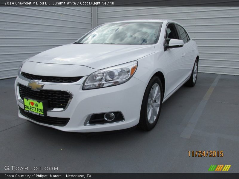 Summit White / Cocoa/Light Neutral 2014 Chevrolet Malibu LT