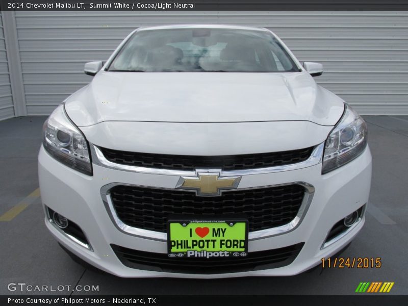 Summit White / Cocoa/Light Neutral 2014 Chevrolet Malibu LT