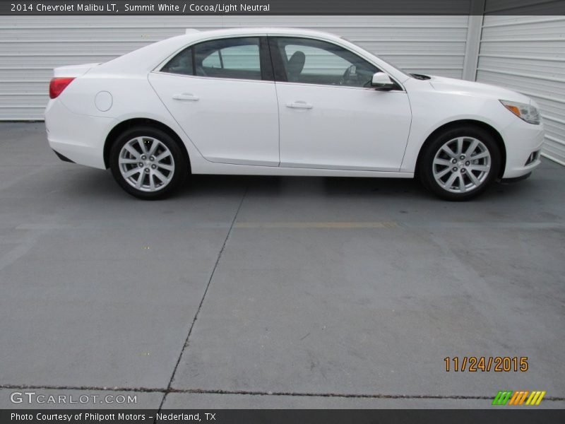 Summit White / Cocoa/Light Neutral 2014 Chevrolet Malibu LT