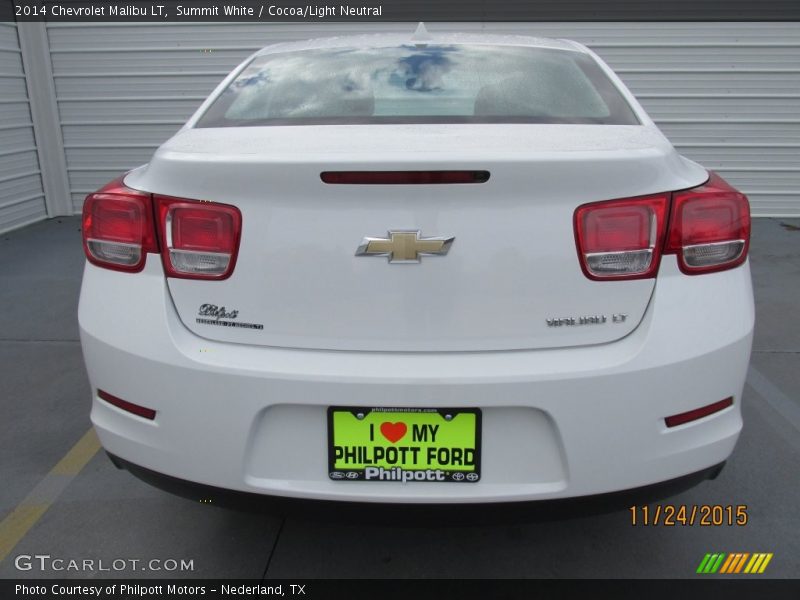 Summit White / Cocoa/Light Neutral 2014 Chevrolet Malibu LT