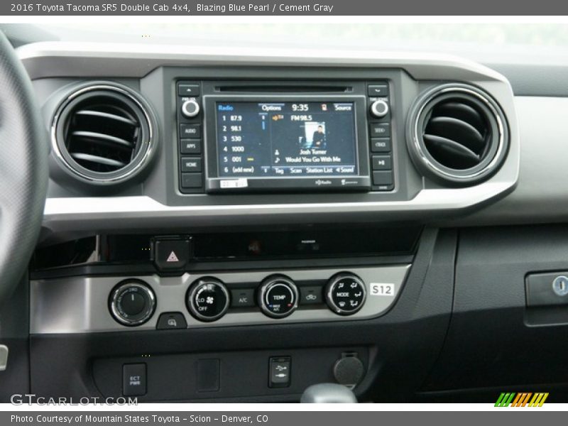 Blazing Blue Pearl / Cement Gray 2016 Toyota Tacoma SR5 Double Cab 4x4