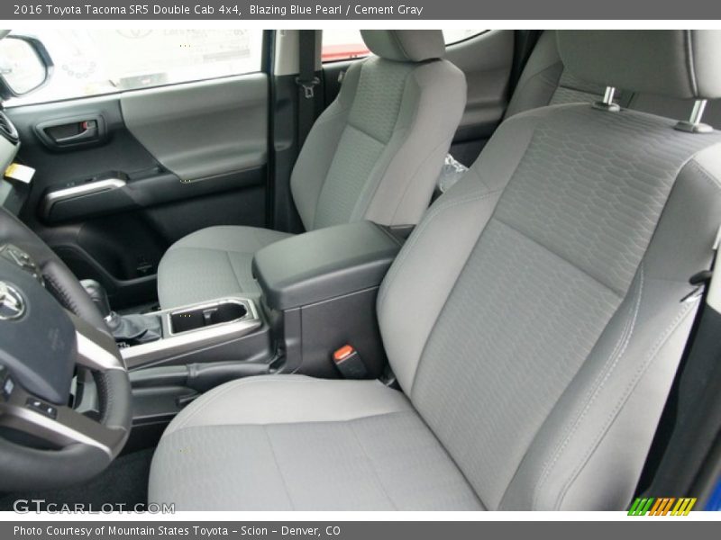 Blazing Blue Pearl / Cement Gray 2016 Toyota Tacoma SR5 Double Cab 4x4
