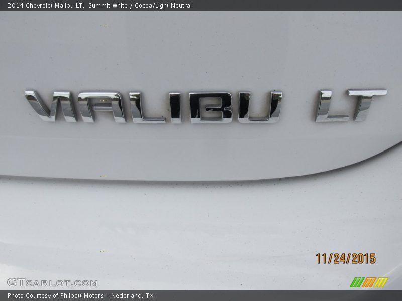Summit White / Cocoa/Light Neutral 2014 Chevrolet Malibu LT