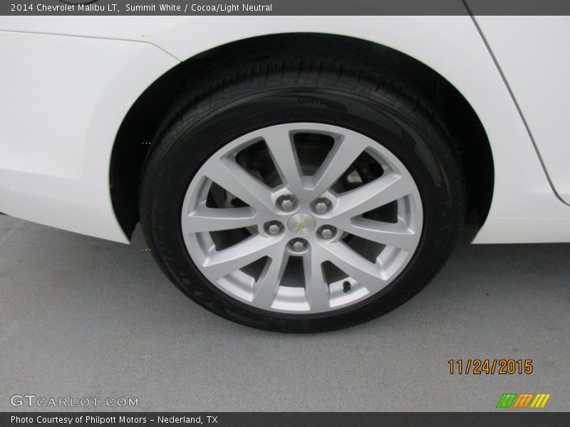 Summit White / Cocoa/Light Neutral 2014 Chevrolet Malibu LT