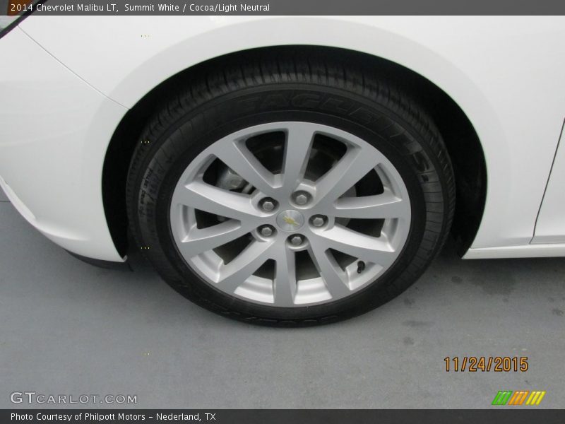 Summit White / Cocoa/Light Neutral 2014 Chevrolet Malibu LT
