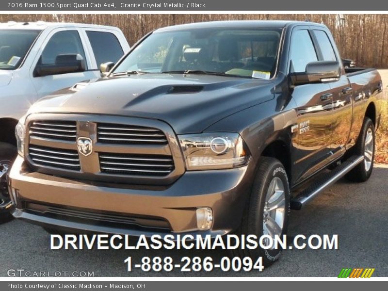 Granite Crystal Metallic / Black 2016 Ram 1500 Sport Quad Cab 4x4