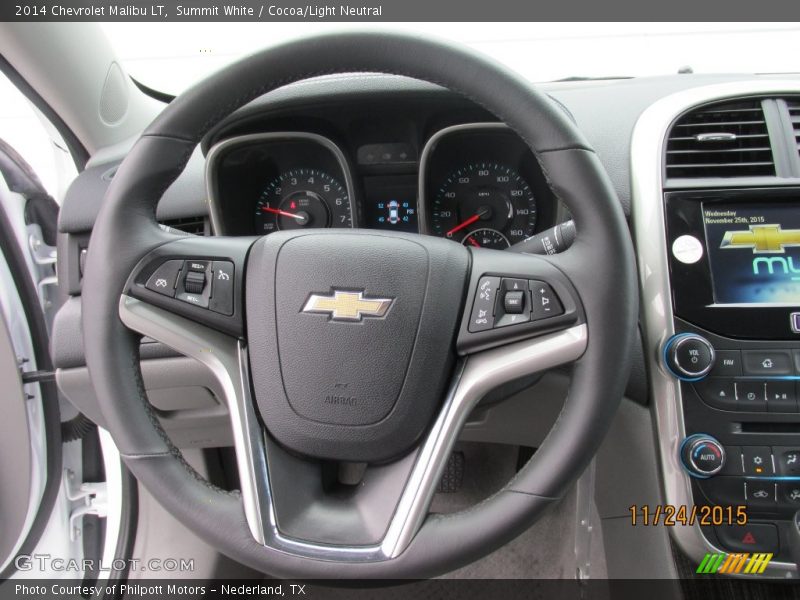 Summit White / Cocoa/Light Neutral 2014 Chevrolet Malibu LT