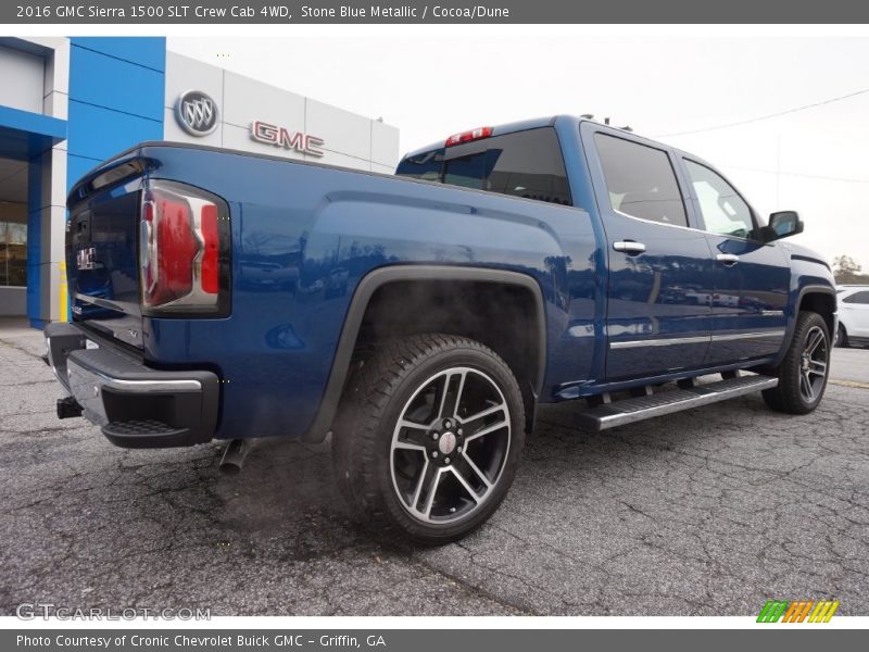 Stone Blue Metallic / Cocoa/Dune 2016 GMC Sierra 1500 SLT Crew Cab 4WD