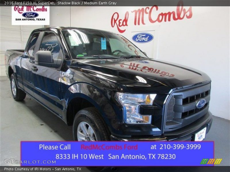 Shadow Black / Medium Earth Gray 2016 Ford F150 XL SuperCab